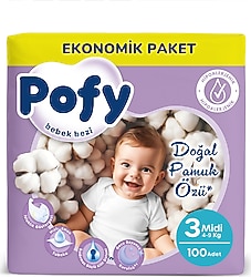 Pofy 3 Numara Midi 100'lü Bebek Bezi