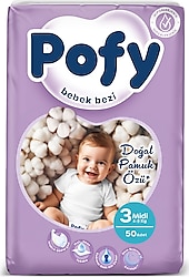 Pofy 3 Numara Midi 50'li Bebek Bezi