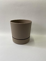 Poliwork Begonya 9 cm 5'li Sütlü Kahve Plastik Tabaklı Saksı