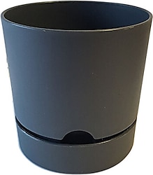 Poliwork Begonya 9 cm Antrasit Plastik Tabaklı Saksı