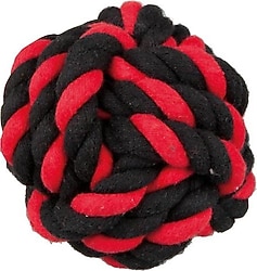 Polo 7.5 cm İpli Top Kırmızı Siyah Köpek Oyuncağı