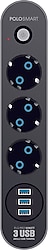 PoloSmart MP07 Usb'li 2 m 3'lü Termal Akım Korumalı Priz