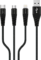 PoloSmart PBS412 1.2 m 3in1 Hızlı Şarj Kablosu