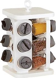Porsima Kare Prizma Standlı 12'li Cam Baharat Takımı