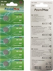 Poundmax CR1220 3V 5'li Lityum Düğme Pil