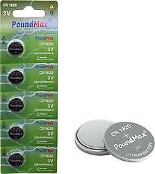 Poundmax CR1620 3V 5'li Lityum Düğme Pil