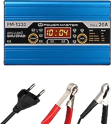 Powermaster PM-1220 12 V 20 Amper Lcd Ekranlı Akü Şarj Cihazı