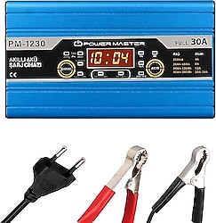 Powermaster PM-1230 12 V 30 Amper Lcd Ekranlı Akü Şarj Cihazı
