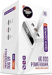 Powerway QC60 60000 mAh Beyaz Hızlı Şarj Powerbank