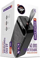 Powerway QC60 60000 mAh Siyah Hızlı Şarj Powerbank
