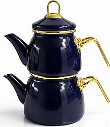 PR Home Mini Lacivert Emaye Çaydanlık