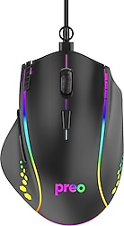 Preo MG30 RGB Ergonomik Makrolu Optik Kablolu Oyuncu Mouse