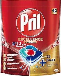 Pril Excellence Premium 5'i 1 Arada Bulaşık Makinesi Tableti 40'lı
