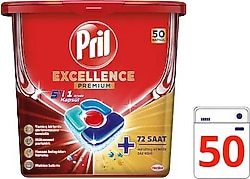 Pril Excellence Premium 5'i 1 Arada Bulaşık Makinesi Tableti 50'li