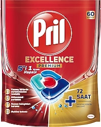 Pril Excellence Premium 5'i 1 Arada Bulaşık Makinesi Tableti 60'lı