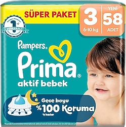 Prima Aktif 3 Numara Midi 58'li Bebek Bezi