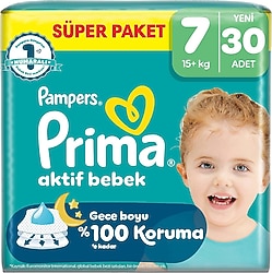 Prima Aktif 7 Numara XX Large 30'lu Bebek Bezi