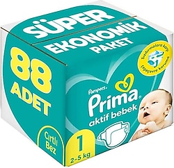 Prima Aktif 1 Numara Yenidoğan 44'lü 2 Adet Bebek Bezi