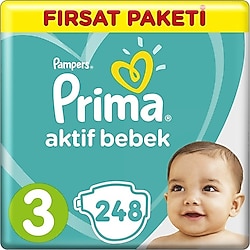Prima Aktif 3 Numara Midi 62'li 4 Adet Bebek Bezi