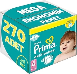 Prima Aktif 4 Numara Maxi 54'lü 5 Adet Bebek Bezi