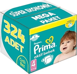 Prima Aktif 4 Numara Maxi 54'lü 6 Adet Bebek Bezi
