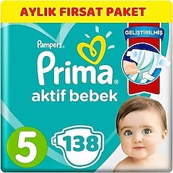 Prima Aktif 5 Numara Junior 46'lı 3 Adet Bebek Bezi