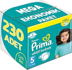 Prima Aktif 5 Numara Junior 46'lı 5 Adet Bebek Bezi