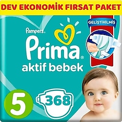 Prima Aktif 5 Numara Junior 46'lı 8 Adet Bebek Bezi