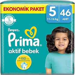 Prima Aktif 5 Numara Junior 46'lı Bebek Bezi
