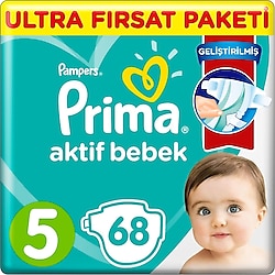 Prima Aktif Bebek 5 Numara Junior 68'li Ultra Fırsat Paketi Bebek Bezi