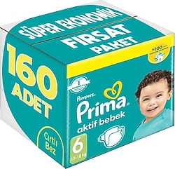 Prima Aktif 6 Numara Extra Large 40'lı 4 Adet Bebek Bezi