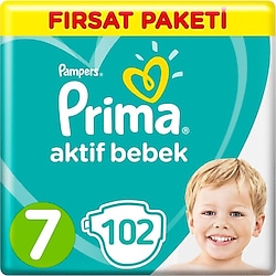 Prima Aktif 7 Numara XX Large 34'lü 3 Adet Bebek Bezi