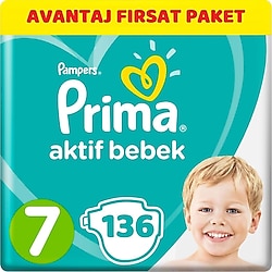Prima Aktif 7 Numara XX Large 34'lü 4 Adet Bebek Bezi