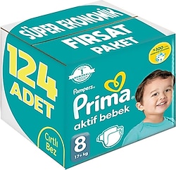 Prima Aktif 8 Numara XXX Large 31'li 4 Adet Bebek Bezi