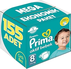 Prima Aktif 8 Numara XXX Large 31'li 5 Adet Bebek Bezi