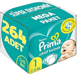 Prima Aktif 1 Numara Yenidoğan 44'lü 6 Adet Bebek Bezi