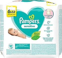 Prima Hassas Ciltler İçin Kokusuz 52 Yaprak 6'lı Paket Islak Mendil