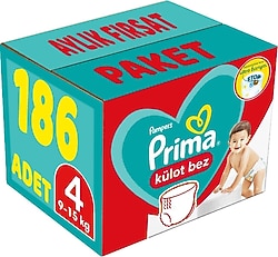 Prima 4 Numara Maxi 186'lı Külot Bez