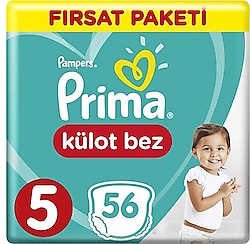Prima Pants 5 Numara Junior 56'lı Fırsat Paketi Külot Bez