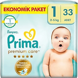 Prima Premium Care 1 Numara Yenidoğan 33'lü Bebek Bezi