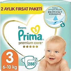 Prima Premium Care 3 Numara Midi 288'li Bebek Bezi