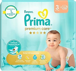 Prima Premium Care 3 Numara Midi 26'lı Bebek Bezi