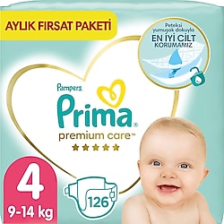 Prima Premium Care 4 Numara Maxi 126'lı Bebek Bezi