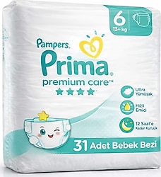 Prima Premium Care 6 Numara Extra Large 31'li Bebek Bezi