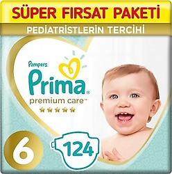 Prima Premium Care 6 Numara Extra Large 124'lü Bebek Bezi