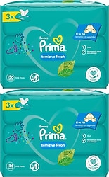 Prima Temiz ve Ferah 52 Yaprak 6'lı Paket Islak Mendil