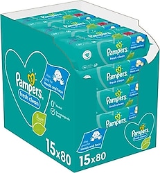 Prima Temiz ve Ferah 80 Yaprak 15'li Paket Islak Mendil
