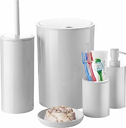 Primanova Flores 5'li Beyaz Banyo Seti