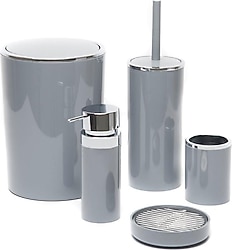 Primanova Lenox 5 Parça Gri Banyo Seti