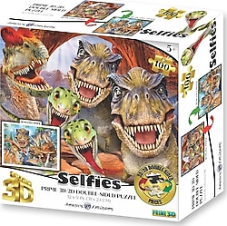 Prime 3D Dinozorlar Selfie Çift Taraflı 100 Parça Puzzle 15037